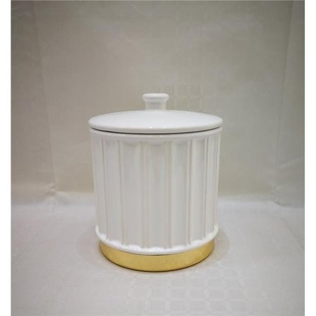 NUSTEEL NuSteel PAN1H Panache Ceramic & Gold Cotton Swab Cotton Container PAN1H